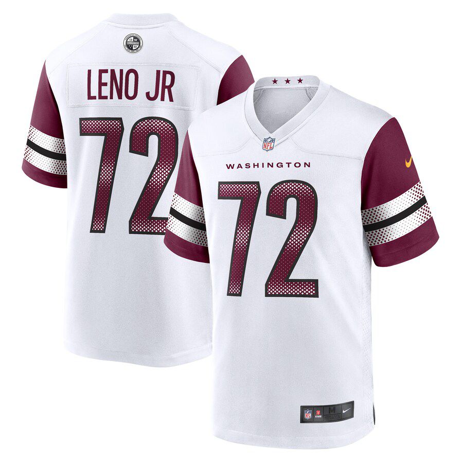 Men Washington Commanders 72 Charles Leno Jr. Nike White Away Game Player NFL Jersey